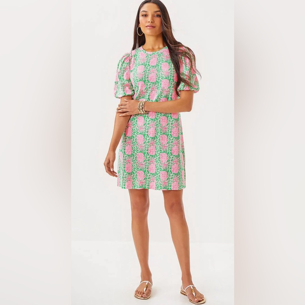 Lilly Pulitzer Fauna Green Party Like a Pineapple Mercer Shift Dress
